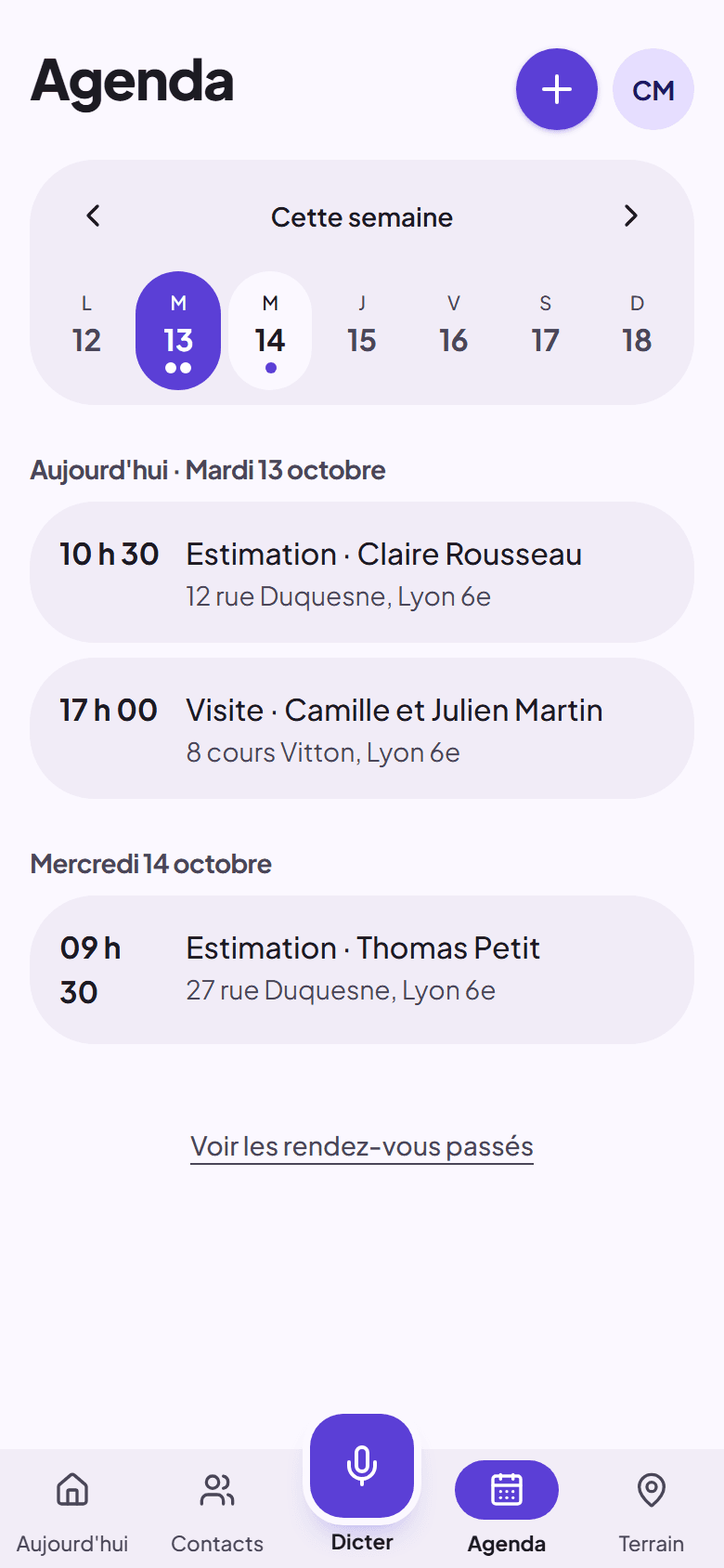 L'agenda, semaine par semaine